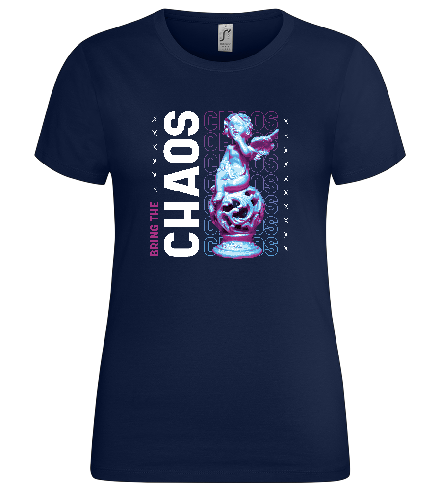 Bring the Chaos Design - Premium women's t-shirt_MARINE_front