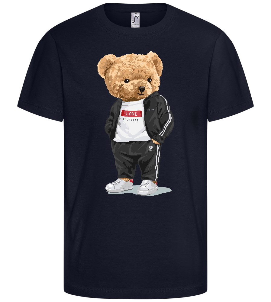 Fashionable Teddy Bear Design - Comfort kids fitted t-shirt_FRENCH NAVY_front