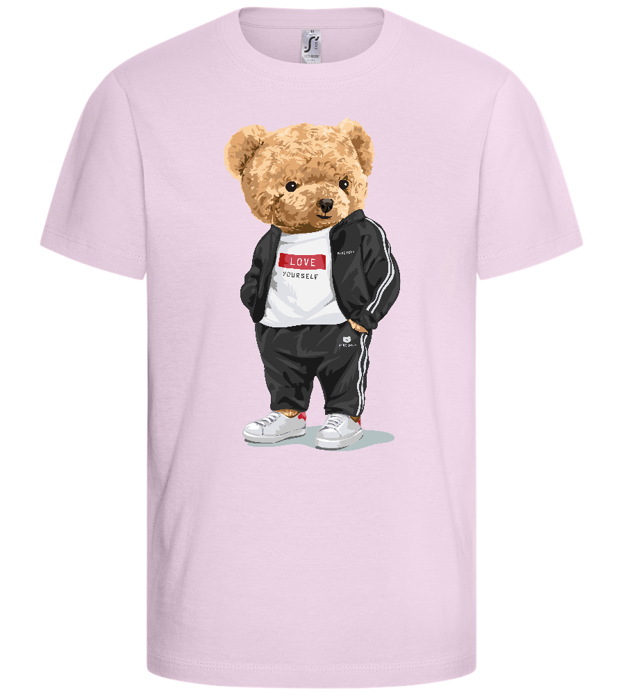 Fashionable Teddy Bear Design - Comfort kids fitted t-shirt_LIGHT PINK_front