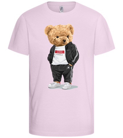 Fashionable Teddy Bear Design - Comfort kids fitted t-shirt_LIGHT PINK_front