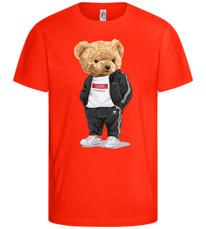 Fashionable Teddy Bear Design - Comfort kids fitted t-shirt_RED_front