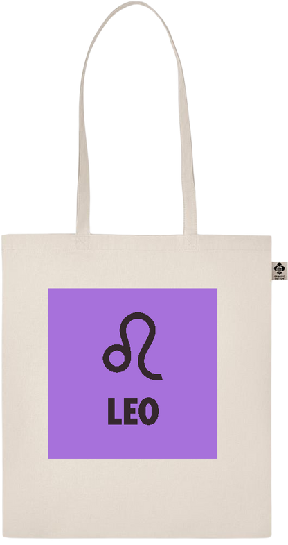 Zodiac Leo Design - Basic organic cotton shopping bag_BEIGE_front