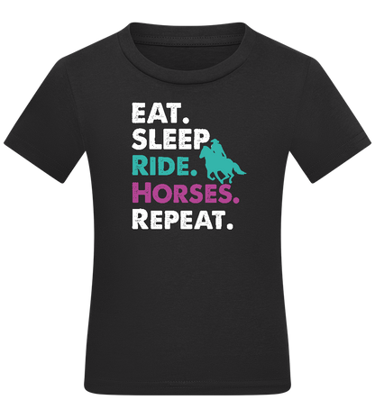 Eat. Sleep. Ride Horses. Repeat. Design - Comfort kids fitted t-shirt_DEEP BLACK_front