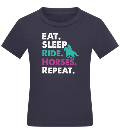 Eat. Sleep. Ride Horses. Repeat. Design - Comfort kids fitted t-shirt_FRENCH NAVY_front