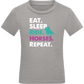 Eat. Sleep. Ride Horses. Repeat. Design - Comfort kids fitted t-shirt_ORION GREY_front