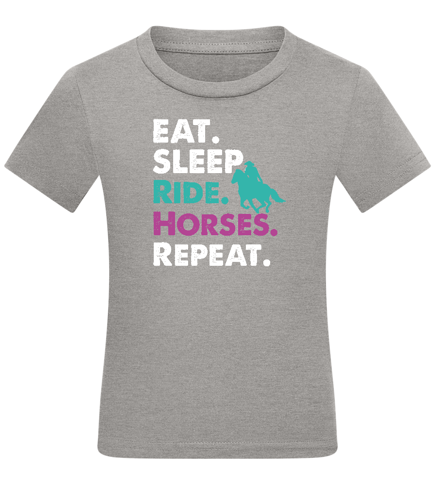 Eat. Sleep. Ride Horses. Repeat. Design - Comfort kids fitted t-shirt_ORION GREY_front