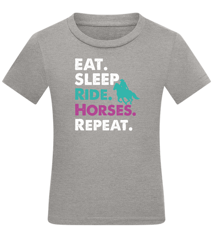Eat. Sleep. Ride Horses. Repeat. Design - Comfort kids fitted t-shirt_ORION GREY_front