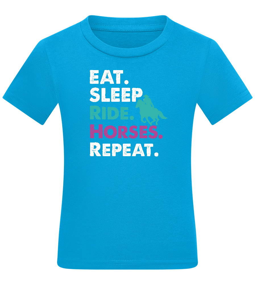 Eat. Sleep. Ride Horses. Repeat. Design - Comfort kids fitted t-shirt_TURQUOISE_front
