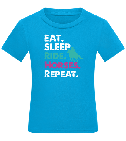 Eat. Sleep. Ride Horses. Repeat. Design - Comfort kids fitted t-shirt_TURQUOISE_front