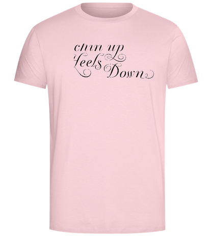 Chin Up Heels Down Design - Comfort Unisex T-Shirt_CANDY PINK_front