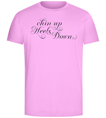 Chin Up Heels Down Design - Comfort Unisex T-Shirt_CANDY PINK_front