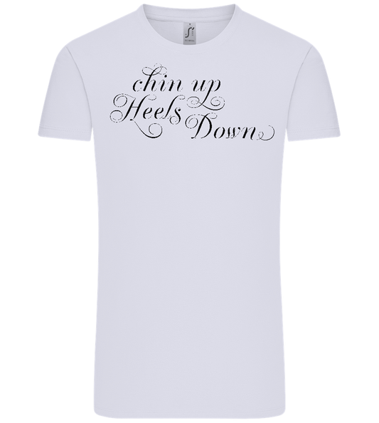 Chin Up Heels Down Design - Comfort Unisex T-Shirt_LILAK_front