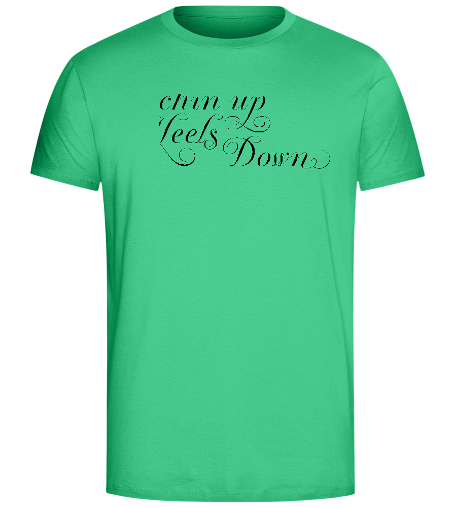 Chin Up Heels Down Design - Comfort Unisex T-Shirt_SPRING GREEN_front