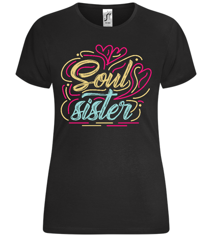 Colorful Soul Sister Design - Comfort women's t-shirt_DEEP BLACK_front