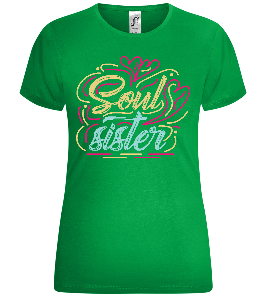 Colorful Soul Sister Design - Comfort women's t-shirt_MEADOW GREEN_front