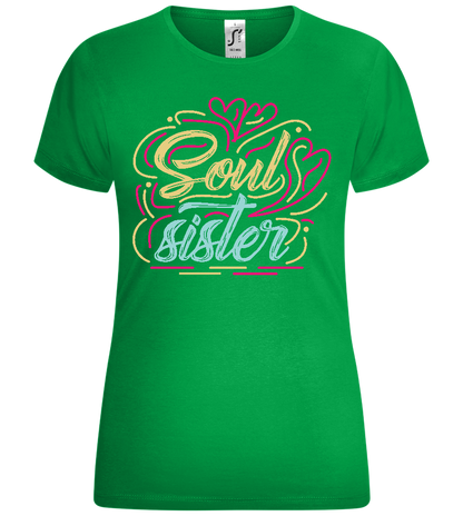 Colorful Soul Sister Design - Comfort women's t-shirt_MEADOW GREEN_front