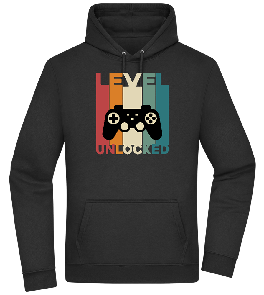 Level Unlocked Game Controller Design - Premium Essential Unisex Hoodie_BLACK_front