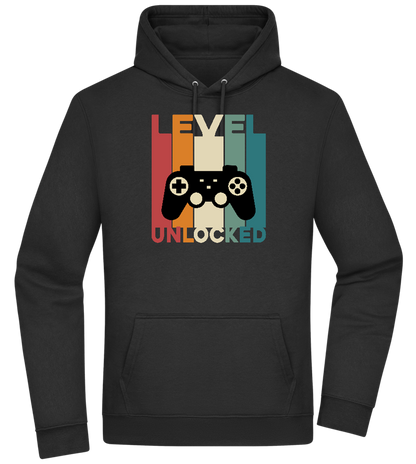 Level Unlocked Game Controller Design - Premium Essential Unisex Hoodie_BLACK_front