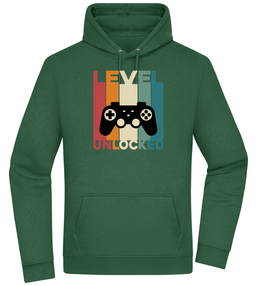 Level Unlocked Game Controller Design - Premium Essential Unisex Hoodie_GREEN BOTTLE_front