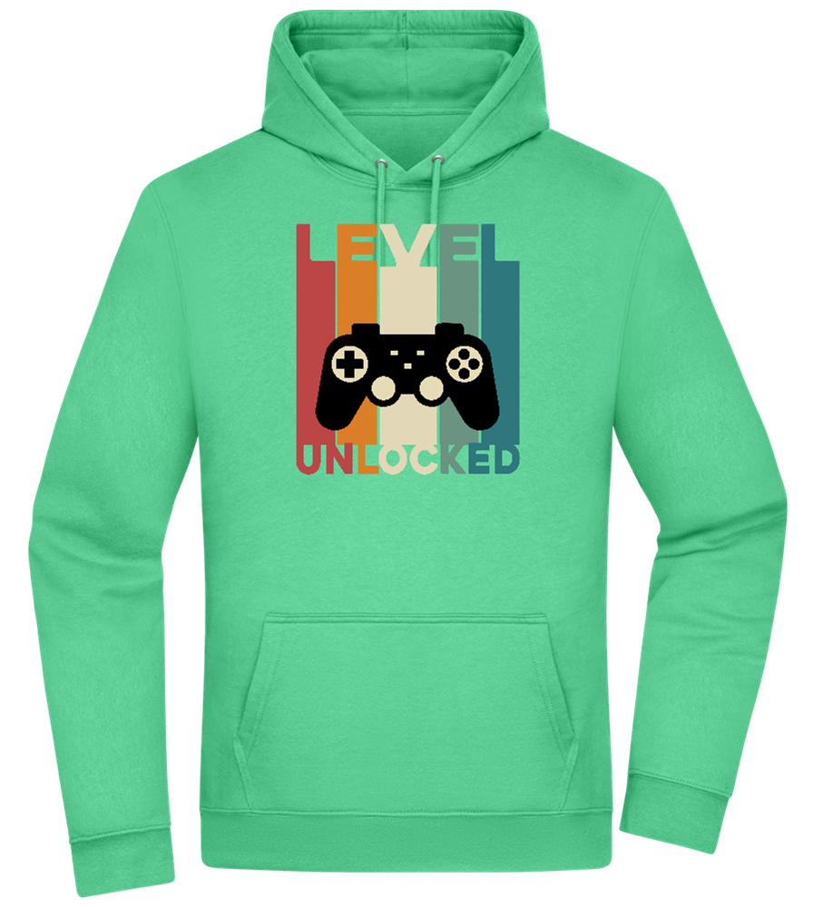 Level Unlocked Game Controller Design - Premium Essential Unisex Hoodie_SPRING GREEN_front