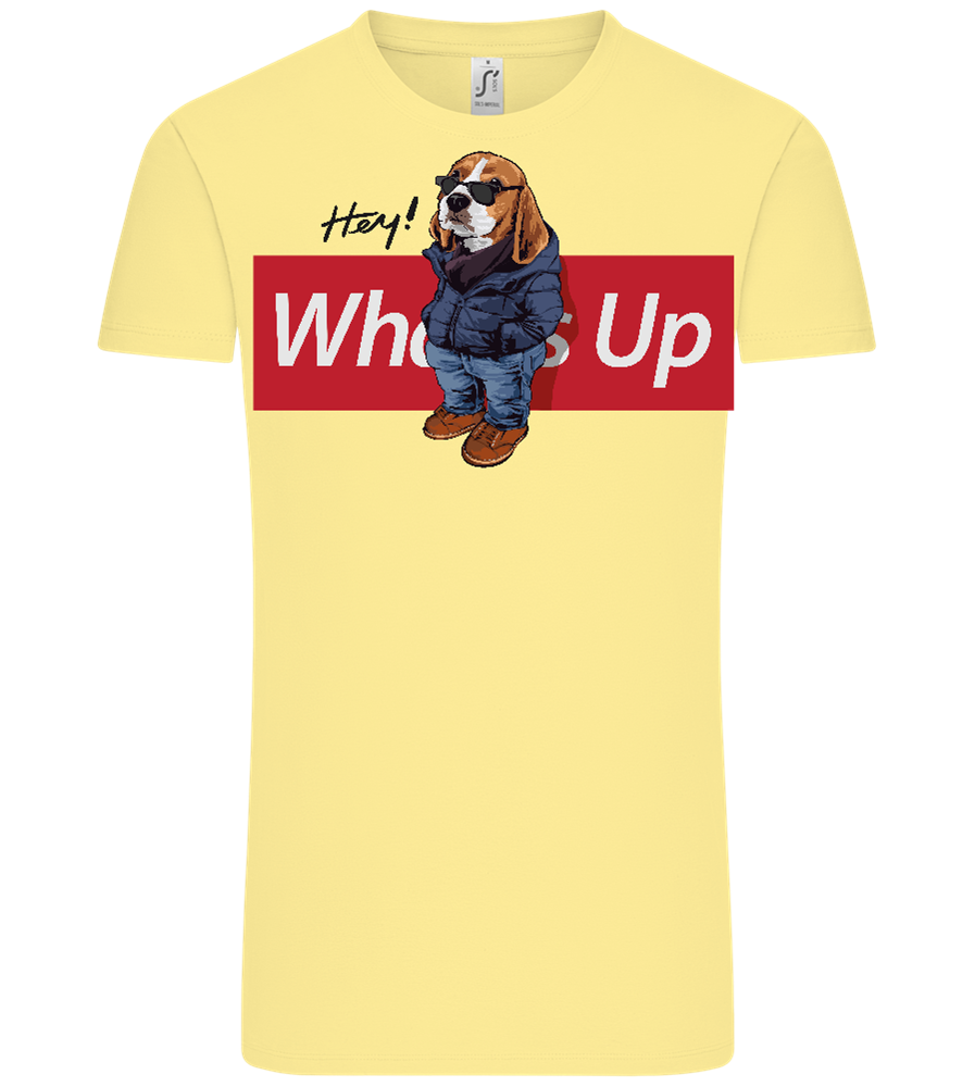 What's Up Dog Design - Comfort Unisex T-Shirt_AMARELO CLARO_front