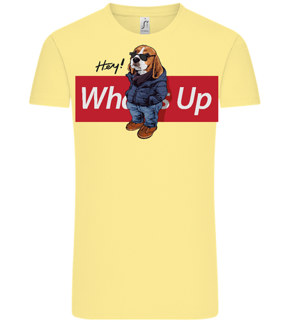 What's Up Dog Design - Comfort Unisex T-Shirt_AMARELO CLARO_front