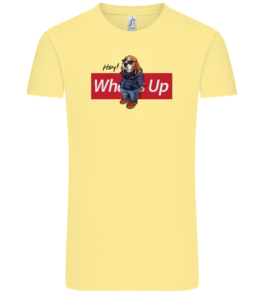 What's Up Dog Design - Comfort Unisex T-Shirt_AMARELO CLARO_front