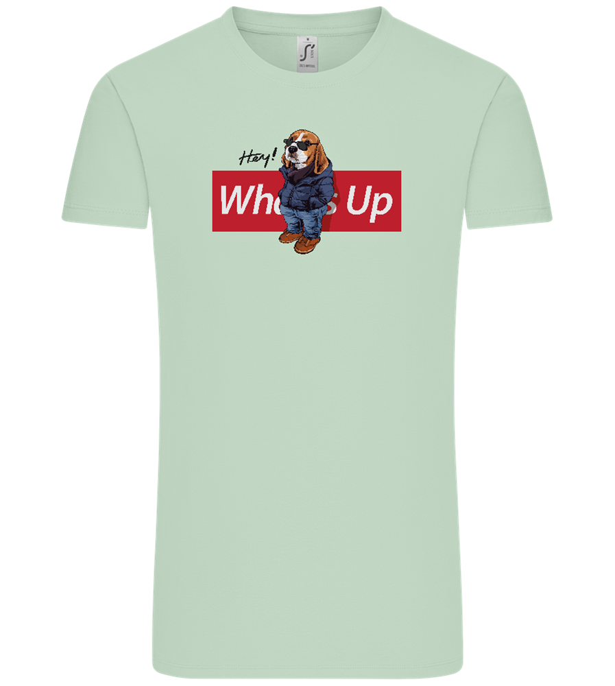 What's Up Dog Design - Comfort Unisex T-Shirt_ICE GREEN_front