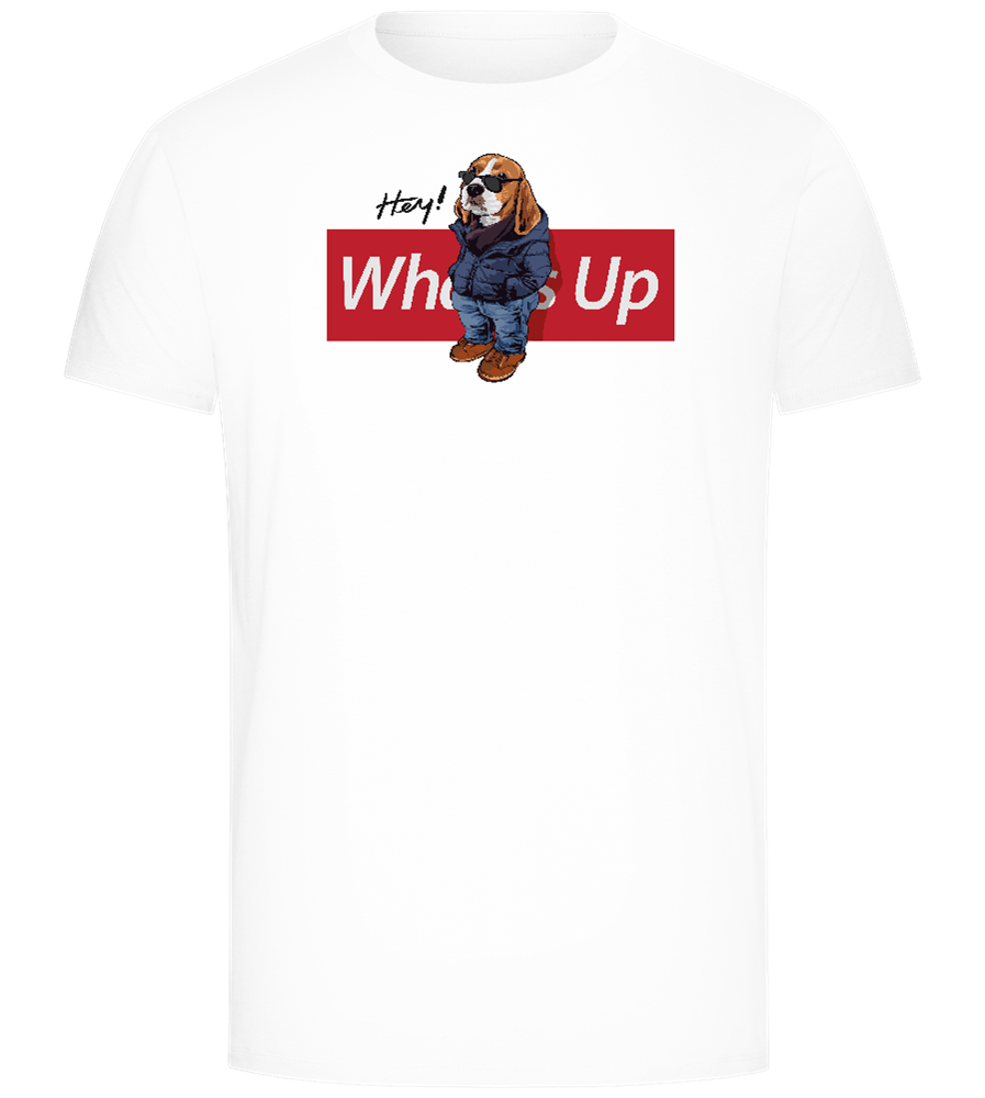 What's Up Dog Design - Comfort Unisex T-Shirt_WHITE_front