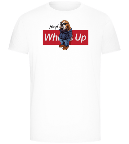 What's Up Dog Design - Comfort Unisex T-Shirt_WHITE_front