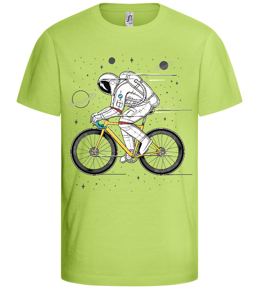 Astronaut on Bicycle Design - Basic kids t-shirt_GREEN APPLE_front