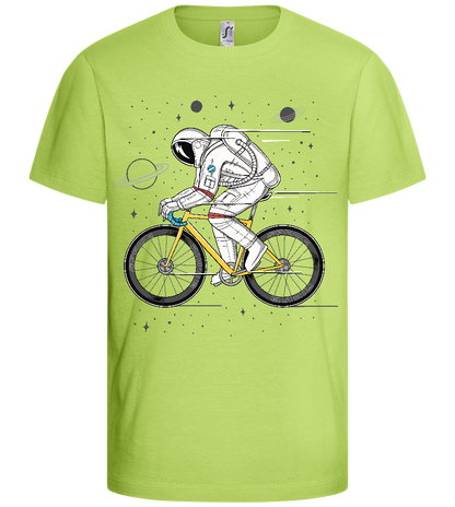 Astronaut on Bicycle Design - Basic kids t-shirt_GREEN APPLE_front