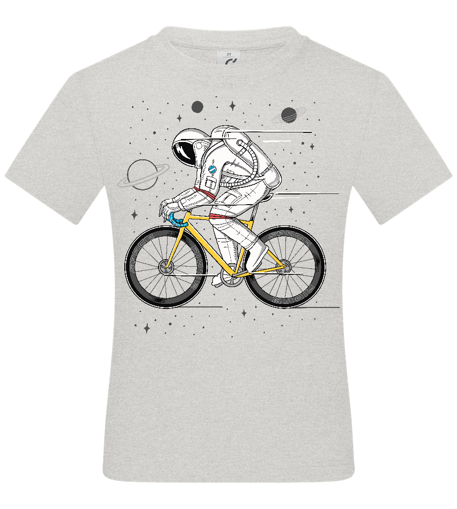 Astronaut on Bicycle Design - Basic kids t-shirt_VIBRANT WHITE_front