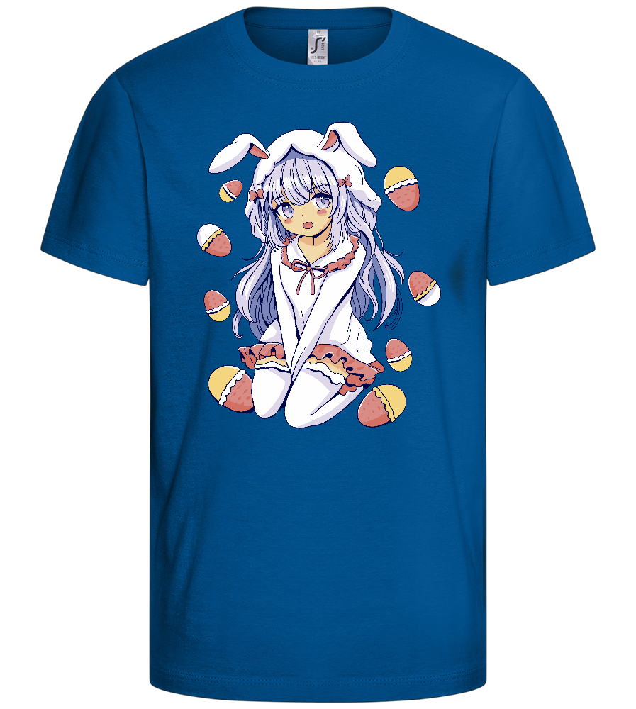 Kawaii Easter Bunny Design - Basic kids t-shirt_ROYAL_front