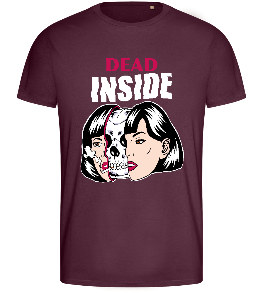 Dead Inside Design - Basic men's fitted t-shirt_BORDEAUX_front