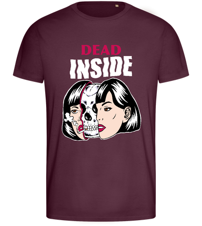 Dead Inside Design - Basic men's fitted t-shirt_BORDEAUX_front