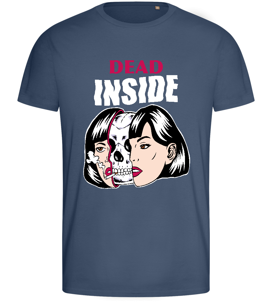 Dead Inside Design - Basic men's fitted t-shirt_DENIM_front