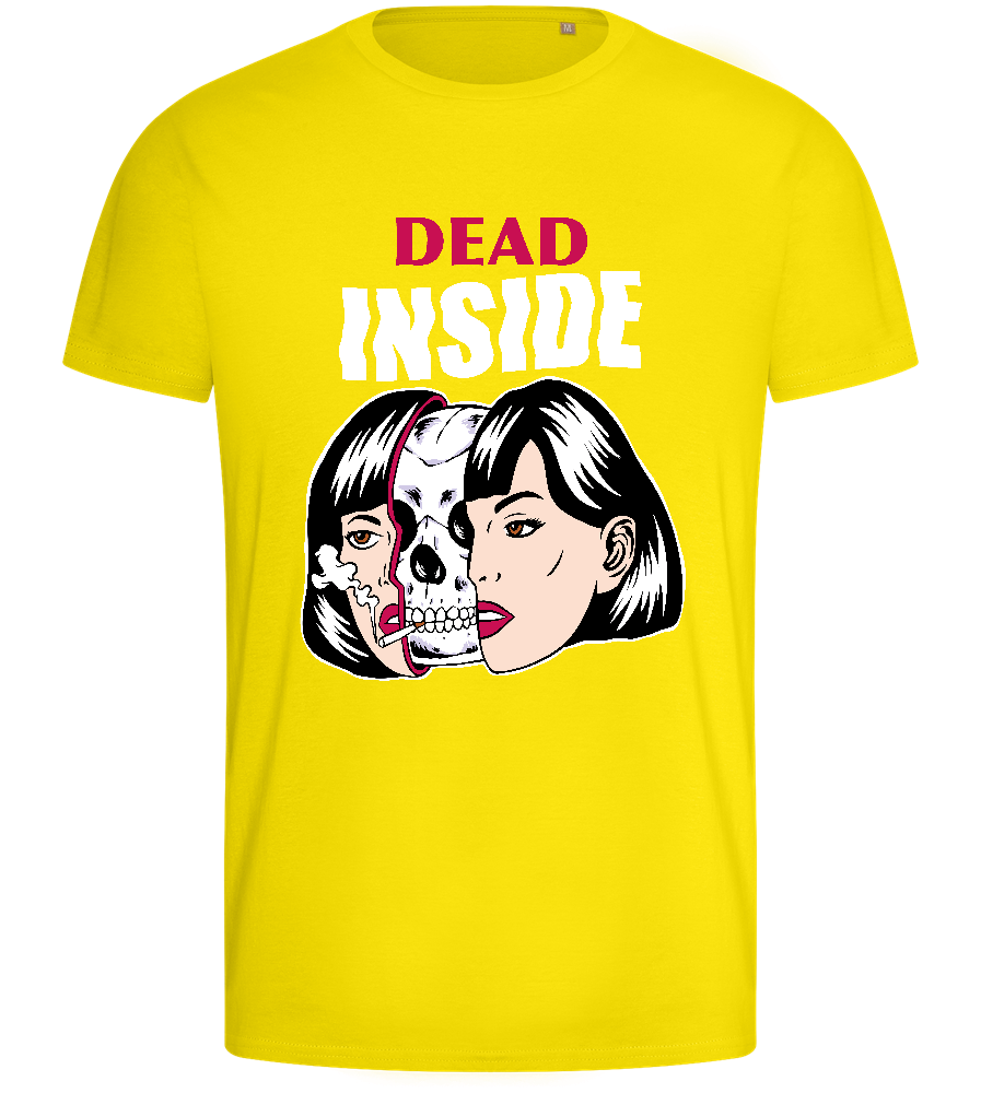 Dead Inside Design - Basic men's fitted t-shirt_YELLOW_front