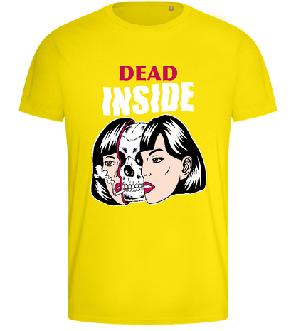 Dead Inside Design - Basic men's fitted t-shirt_YELLOW_front