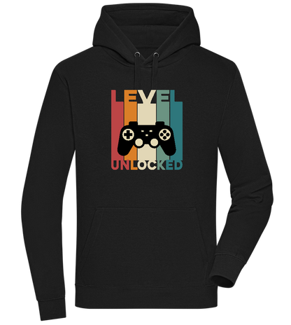 Level Unlocked Game Controller Design - Premium unisex hoodie_BLACK_front