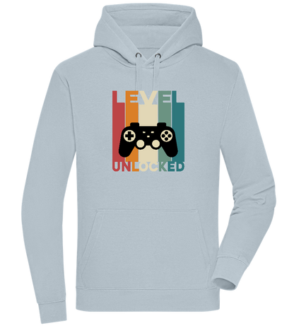 Level Unlocked Game Controller Design - Premium unisex hoodie_CREAMY BLUE_front