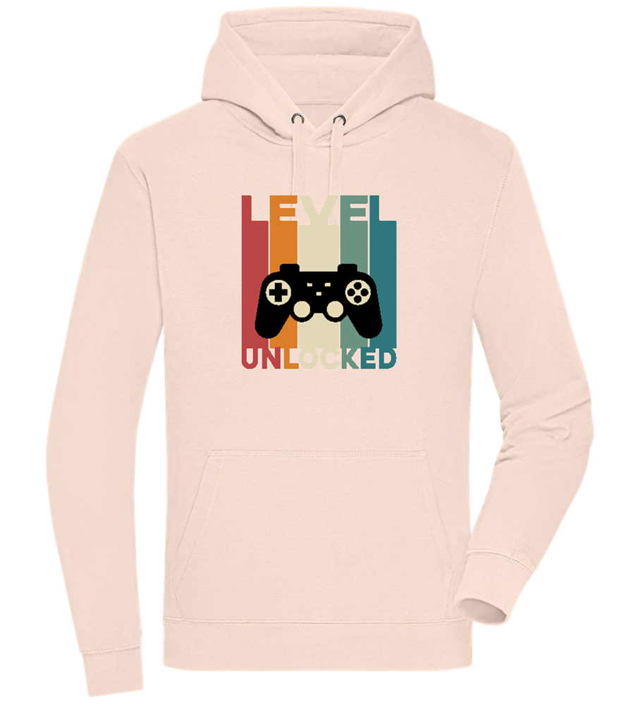 Level Unlocked Game Controller Design - Premium unisex hoodie_LIGHT PEACH ROSE_front