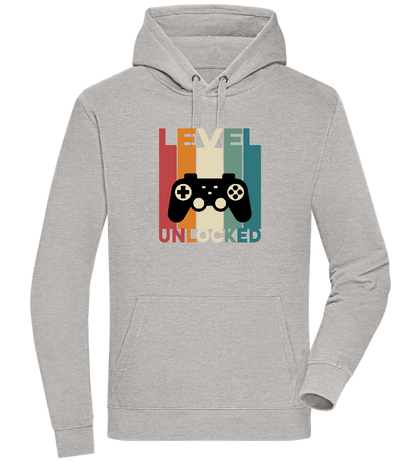 Level Unlocked Game Controller Design - Premium unisex hoodie_ORION GREY II_front