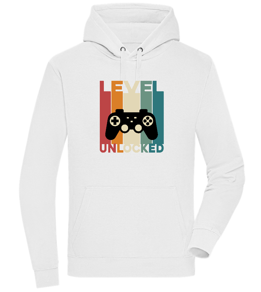 Level Unlocked Game Controller Design - Premium unisex hoodie_WHITE_front