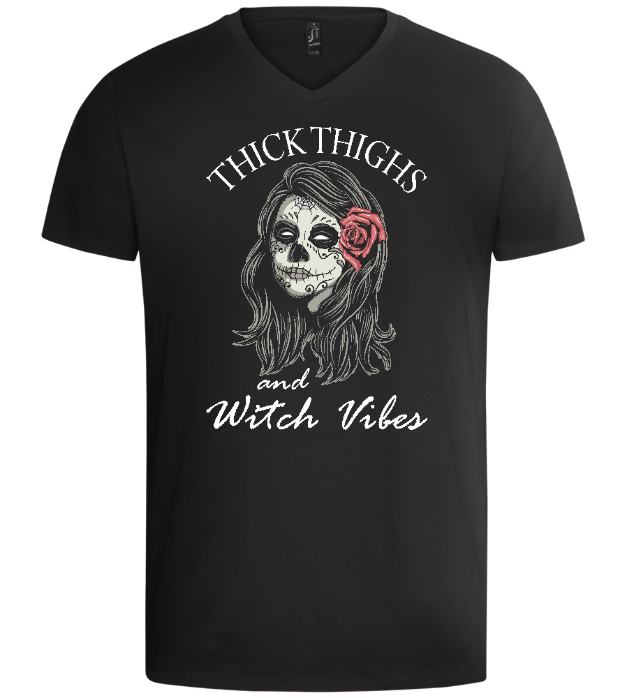 Witch Vibes Design - Basic men's v-neck t-shirt_DEEP BLACK_front