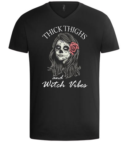 Witch Vibes Design - Basic men's v-neck t-shirt_DEEP BLACK_front