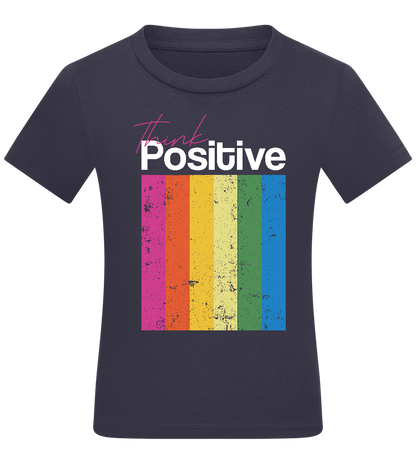 Think Positive Rainbow Design - Comfort kids fitted t-shirt_FRENCH NAVY_front