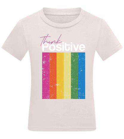 Think Positive Rainbow Design - Comfort kids fitted t-shirt_LIGHT PINK_front