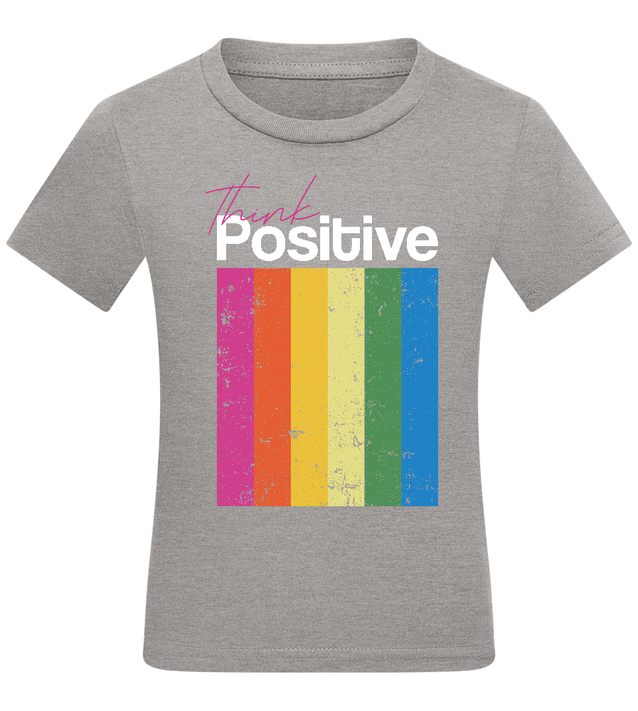 Think Positive Rainbow Design - Comfort kids fitted t-shirt_ORION GREY_front