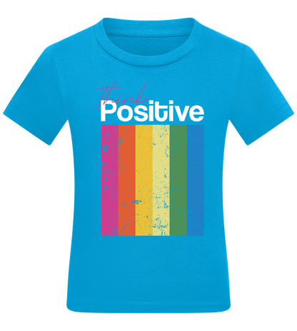 Think Positive Rainbow Design - Comfort kids fitted t-shirt_TURQUOISE_front